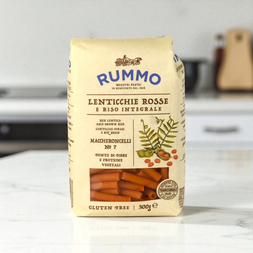 Rummo Vöröslencse-Barna Rizs Maccheroncelli Tészta (Gluténmentes) 300 g